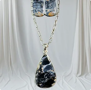 Beautiful Pietersite Pendant and Earring Set. Includes 18″ SS Chain.