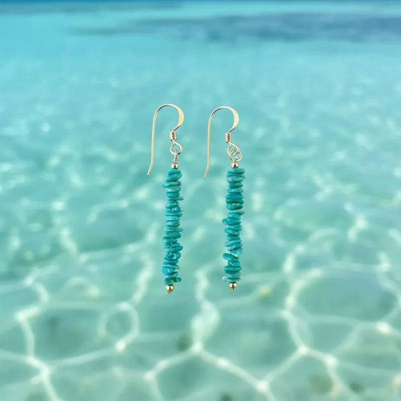Genuine Turquoise 1″ Dangle Earrings