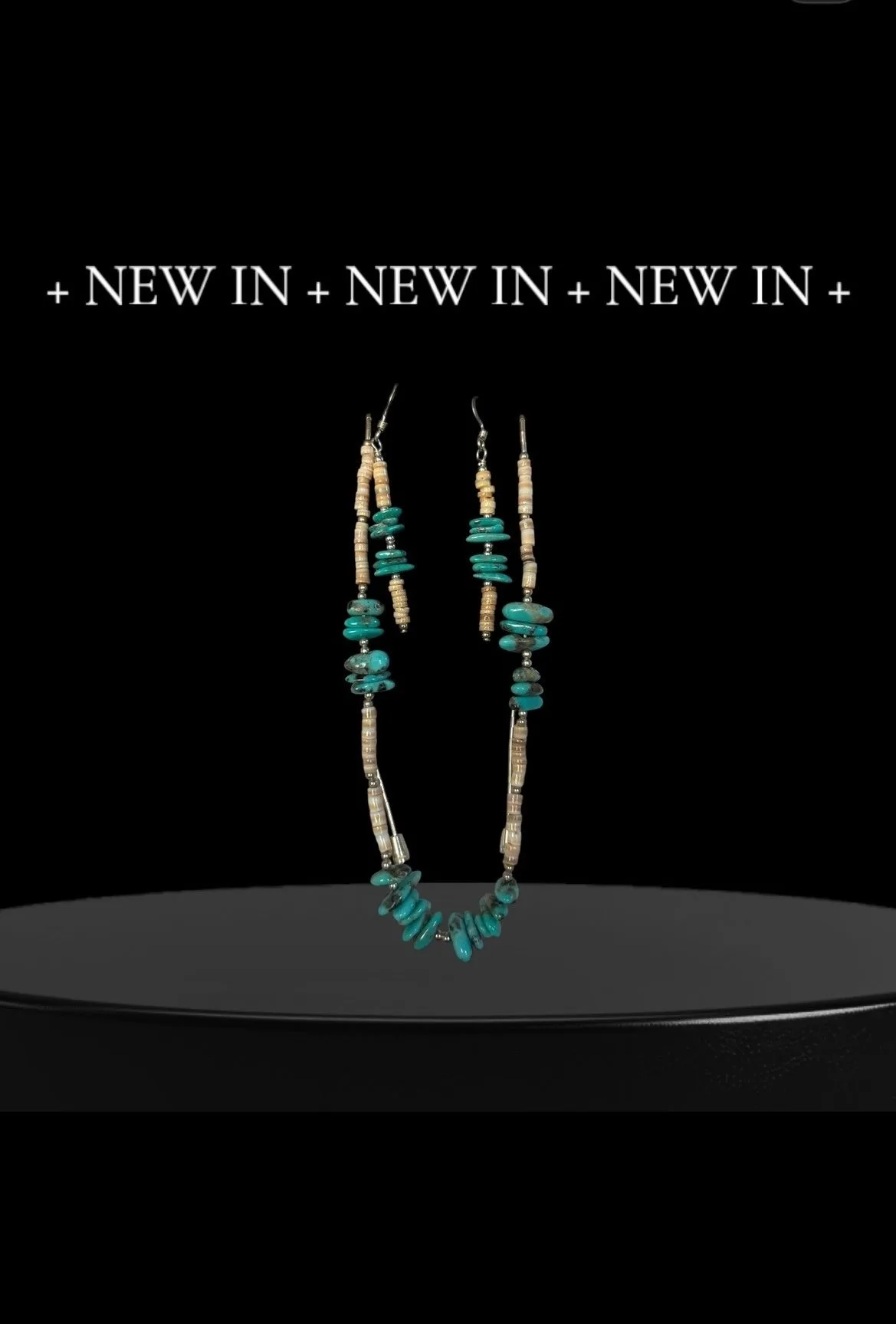 Genuine Turquoise Choker and Dangle Earrings