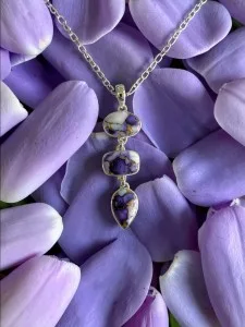 Stunning Purple Rose Dahlia Necklace