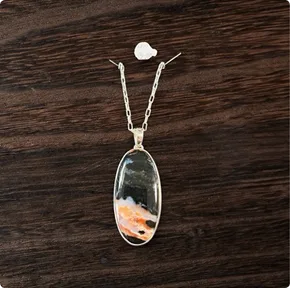 Rare Bloodstone Silver Pendant
