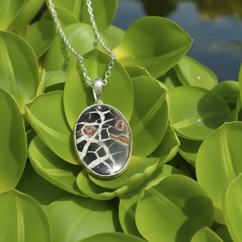 Septarian Necklace. Includes 18″ or 20″ SS Chain